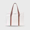 Monroe Accented Durable White Tote Bag - Lino Perros