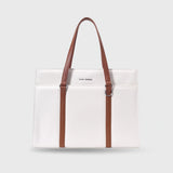 Monroe Accented Durable White Tote Bag