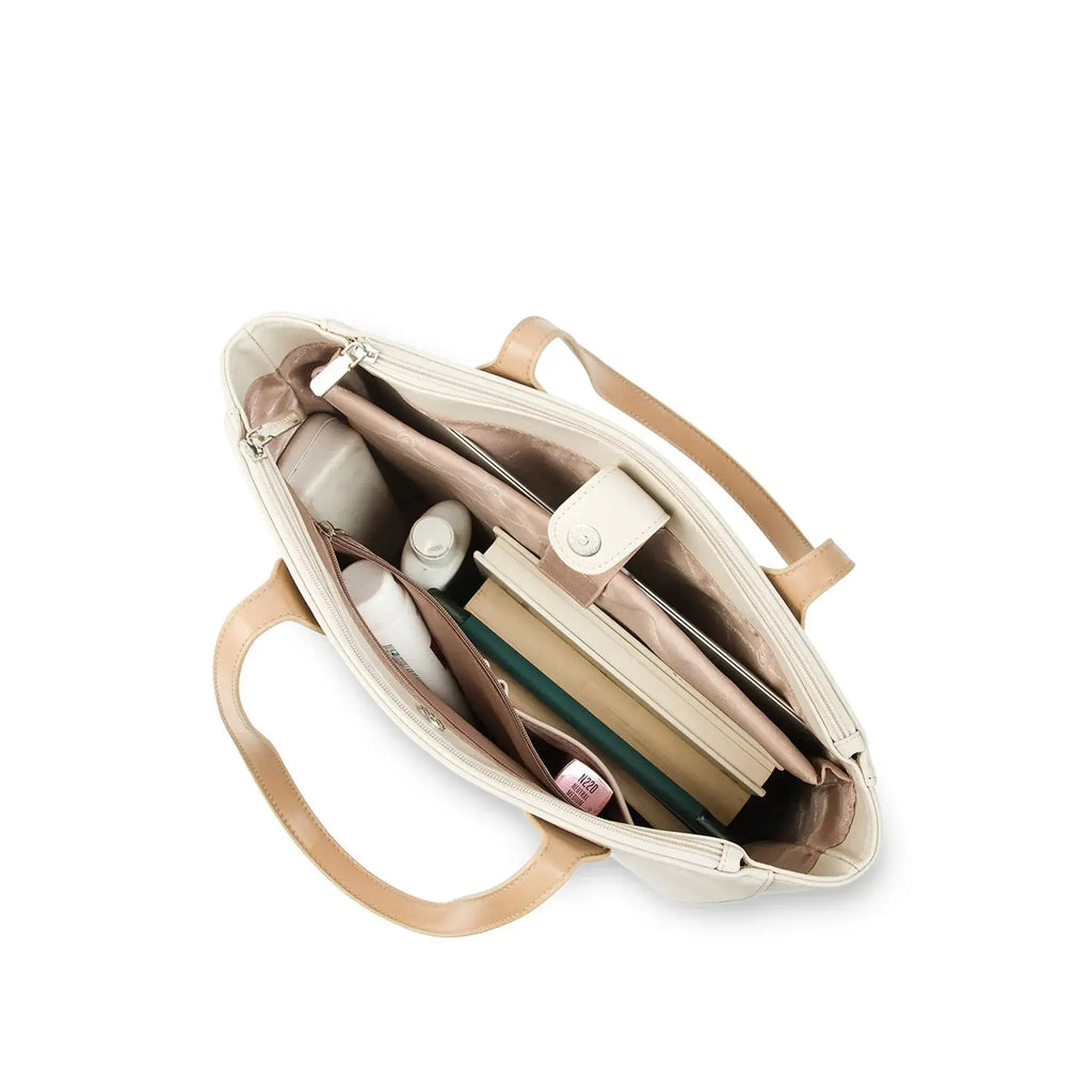 Monroe Elegant Off White Tote Bag - Lino Perros