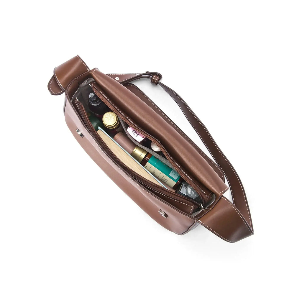 Blythe Chic Coffee Shoulder Bag - Lino Perros