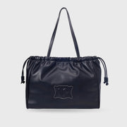 Harper Drawstring Black Tote Bag