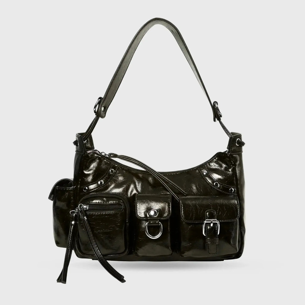 Harper Utility Black Shoulder Bag - Lino Perros