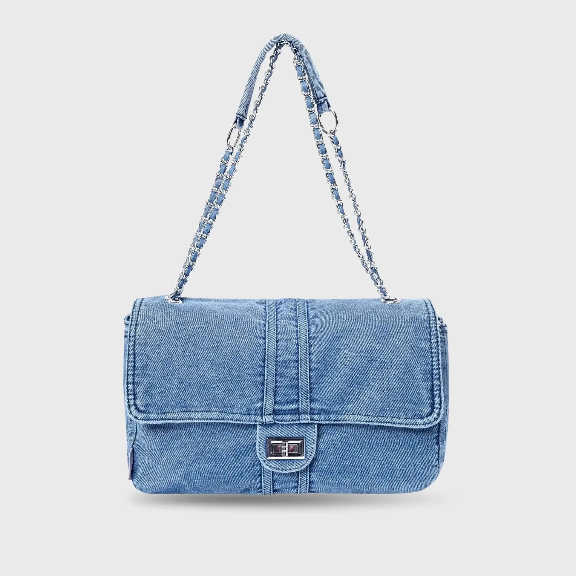 Harper Chic Denim Shoulder Bag - Lino Perros
