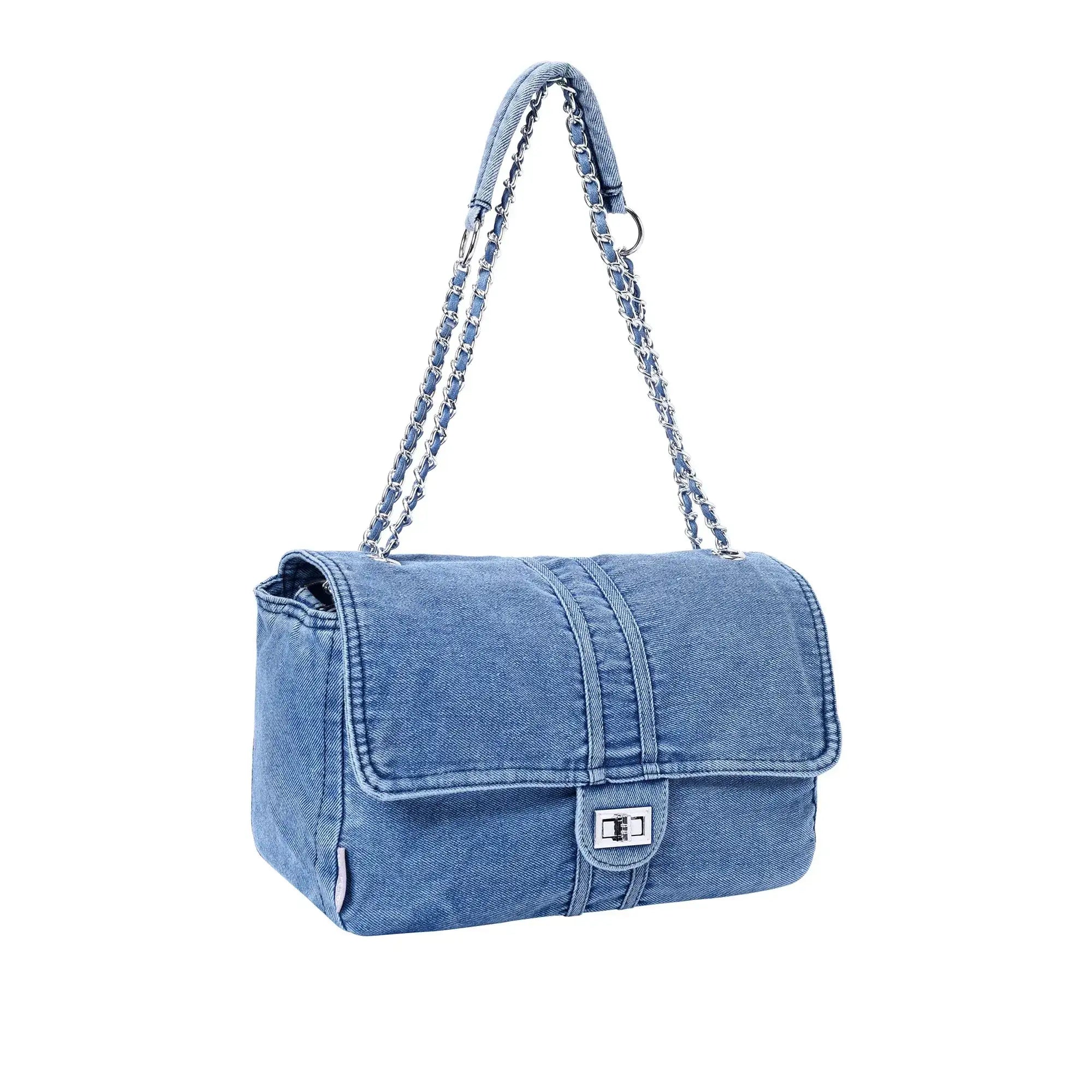Harper Chic Denim Shoulder Bag - Lino Perros