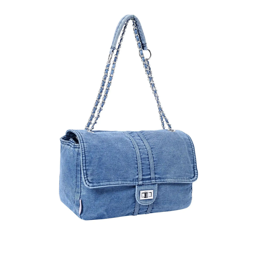 Harper Chic Denim Shoulder Bag - Lino Perros