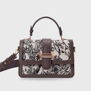 Valley Floral-Infused Brown Satchel Bag