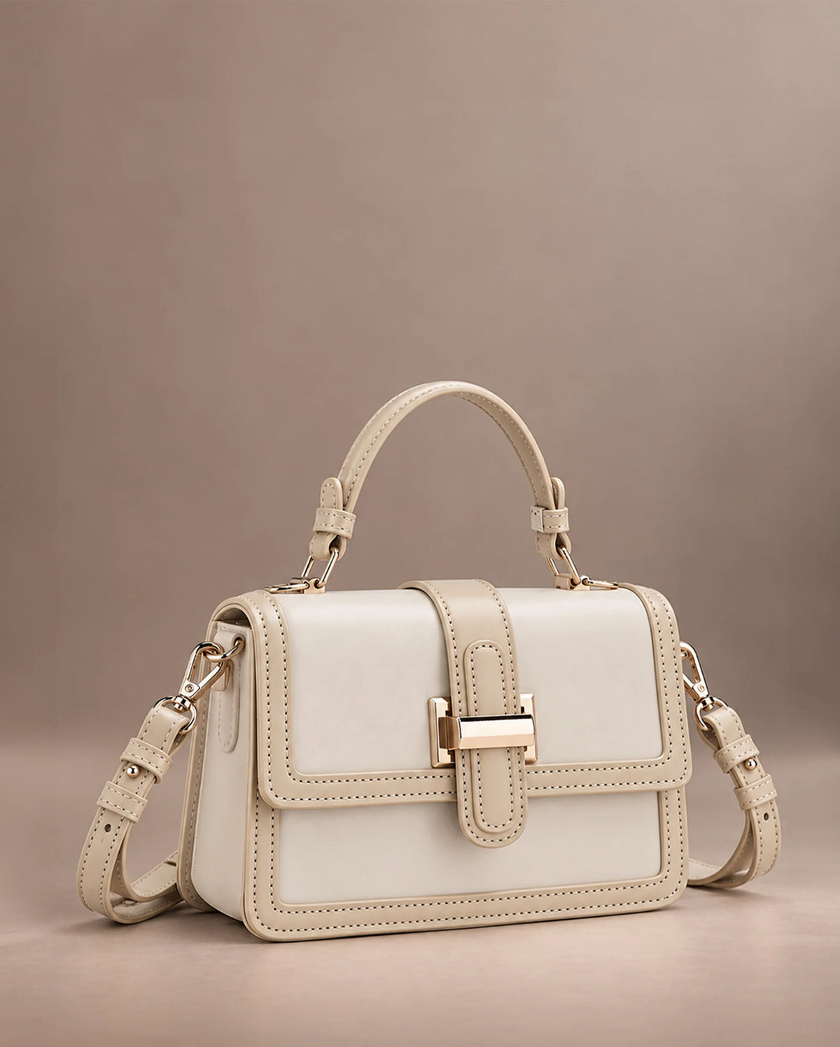 Valley Soft Off-White Contrast Satchel Bag