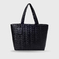 Maddie High Shine Black Tote Bag - Lino Perros