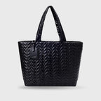 Maddie High Shine Black Tote Bag - Lino Perros