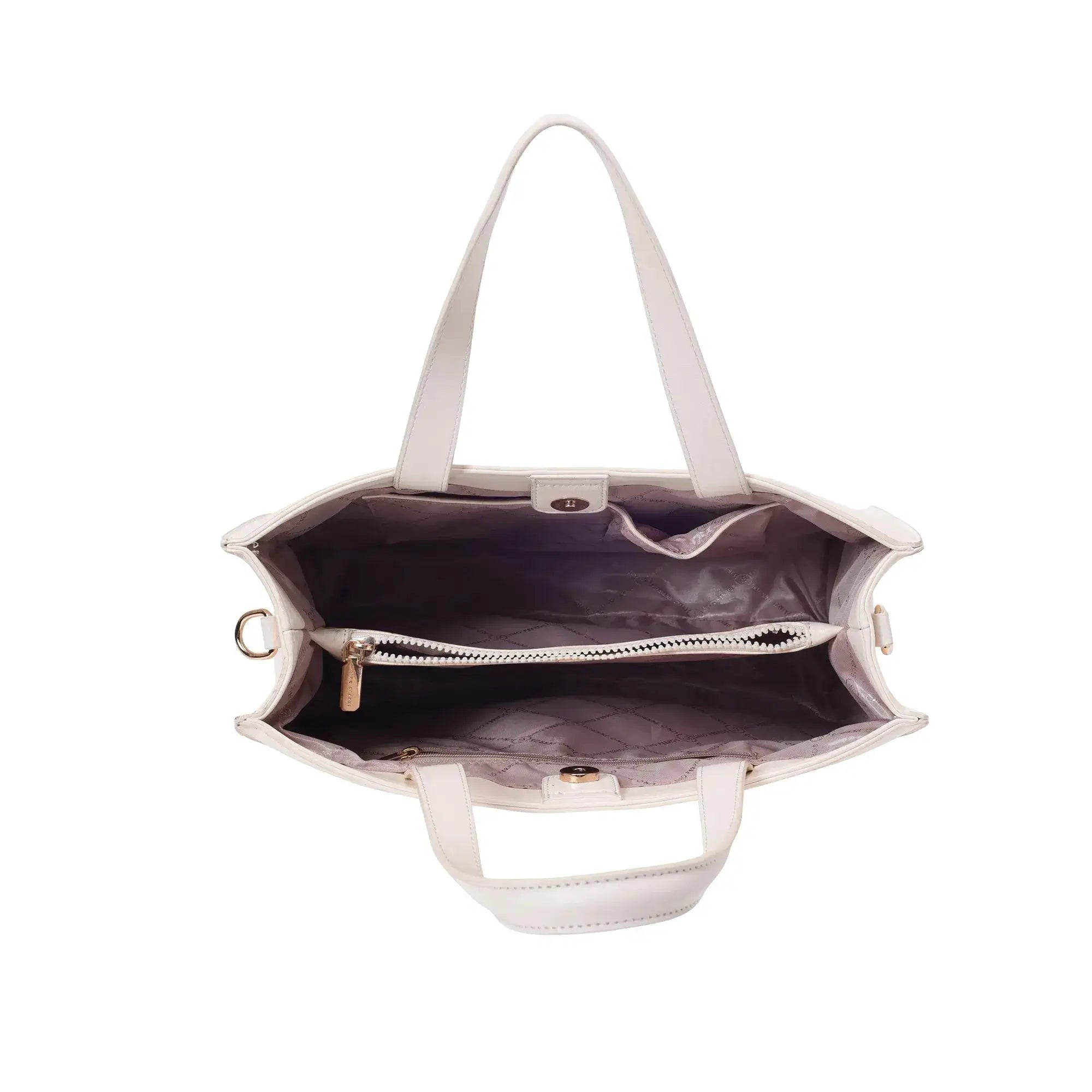 Avril The Trendy Off-White Office Tote - Lino Perros