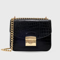 Voyage Structured Black Shoulder Bag - Lino Perros