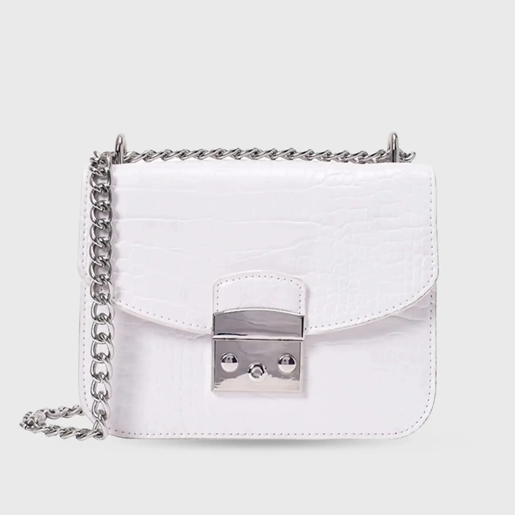 Voyage Structured White Shoulder Bag - Lino Perros