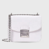 Voyage Structured White Shoulder Bag