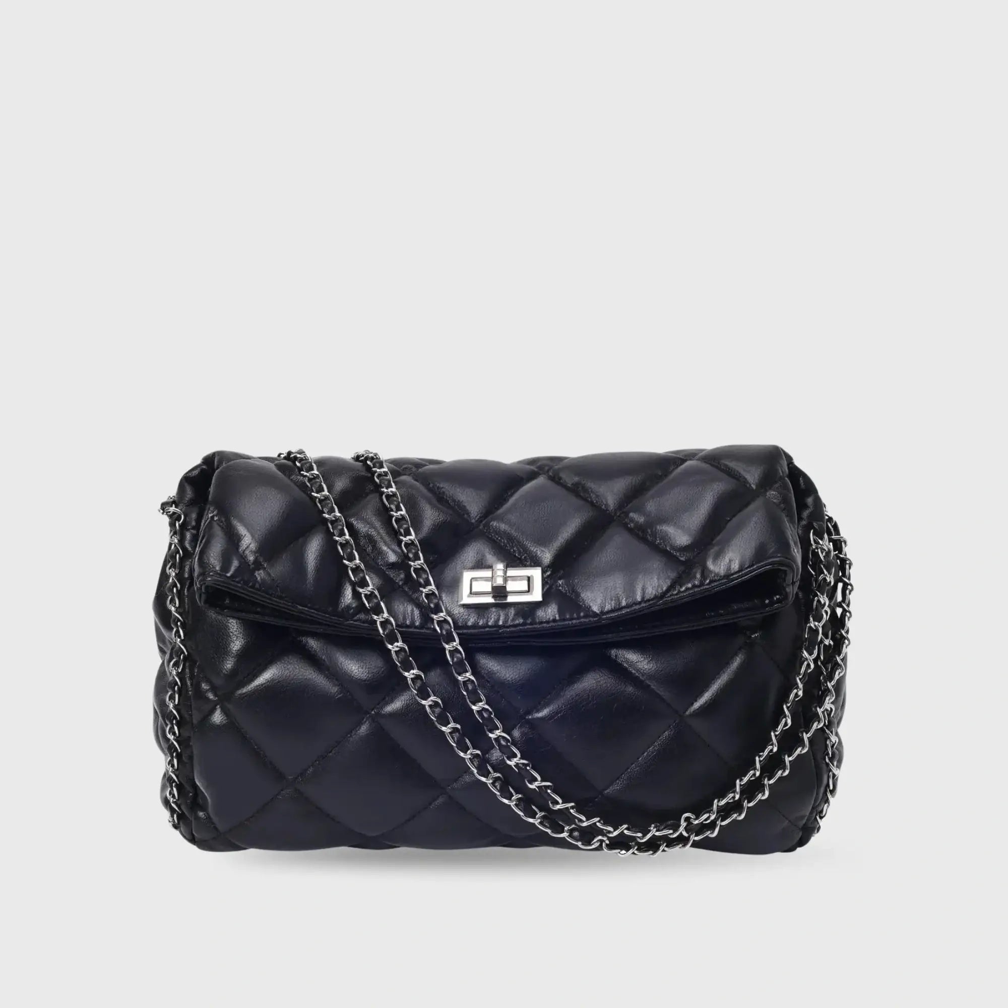Maddie Fold Black Shoulder Bag - Lino Perros