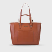 Monroe Color-Blocked Commuter Tan Tote Bag