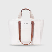 Monroe Color-Blocked Commuter White Tote Bag