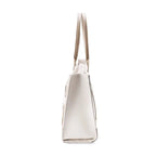 Voyage Color-blocked Commuter Beige-White Tote bag - Lino Perros