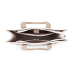Voyage Color-blocked Commuter Beige-White Tote bag - Lino Perros