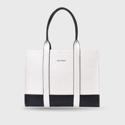 Voyage Color-blocked Commuter Black-White Tote bag