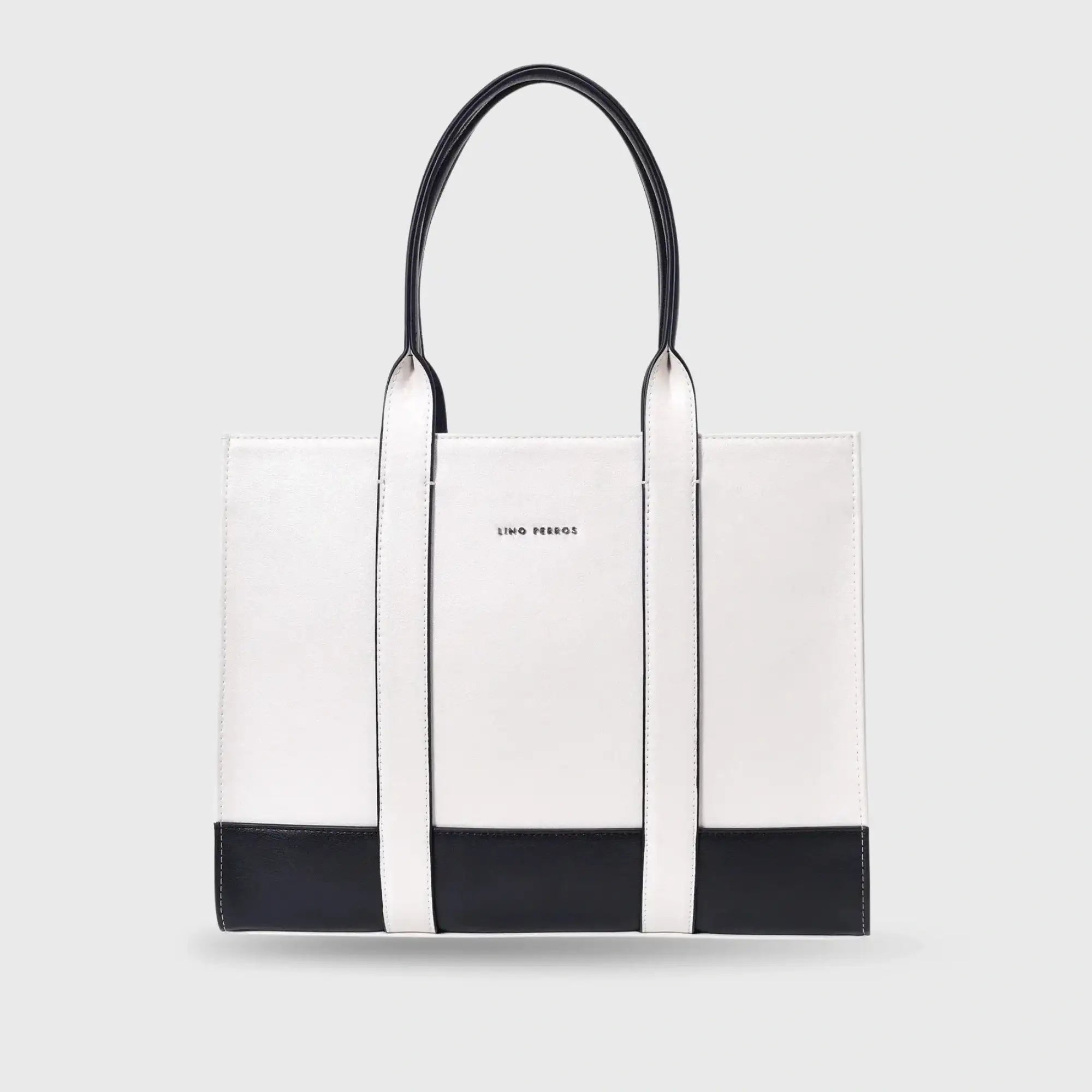 Voyage Color-blocked Commuter Black-White Tote bag - Lino Perros