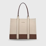 Voyage Color-blocked Commuter Beige Tan Tote bag