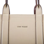 Voyage Color-blocked Commuter Beige Tan Tote bag - Lino Perros