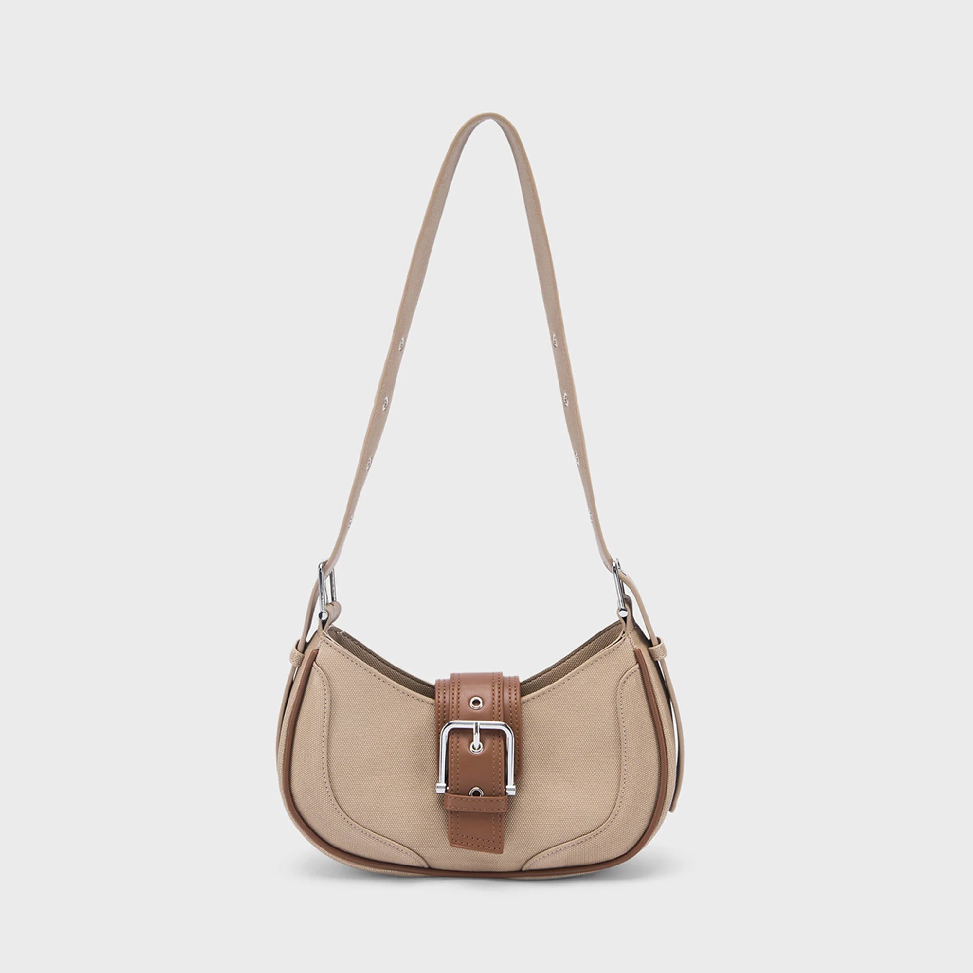Monroe Chic White Beige Shoulder Bag