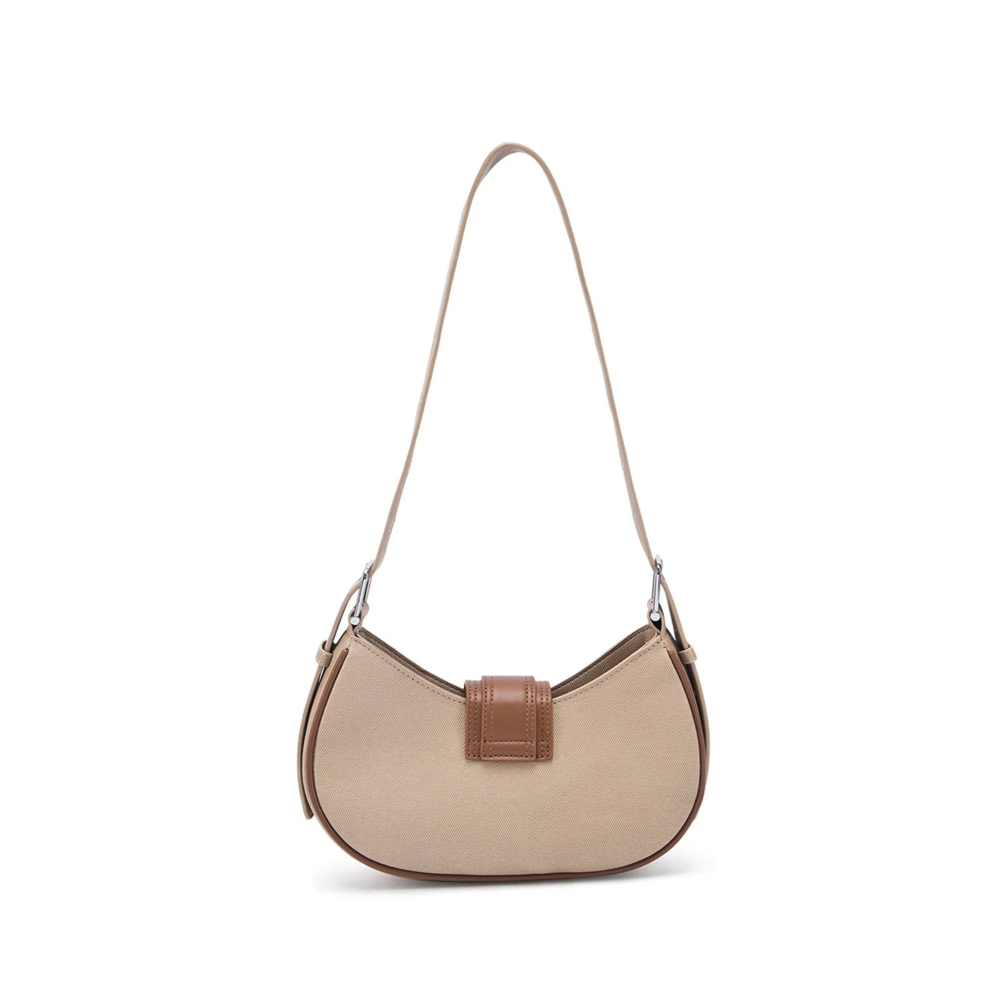 Monroe Chic White Beige Shoulder Bag