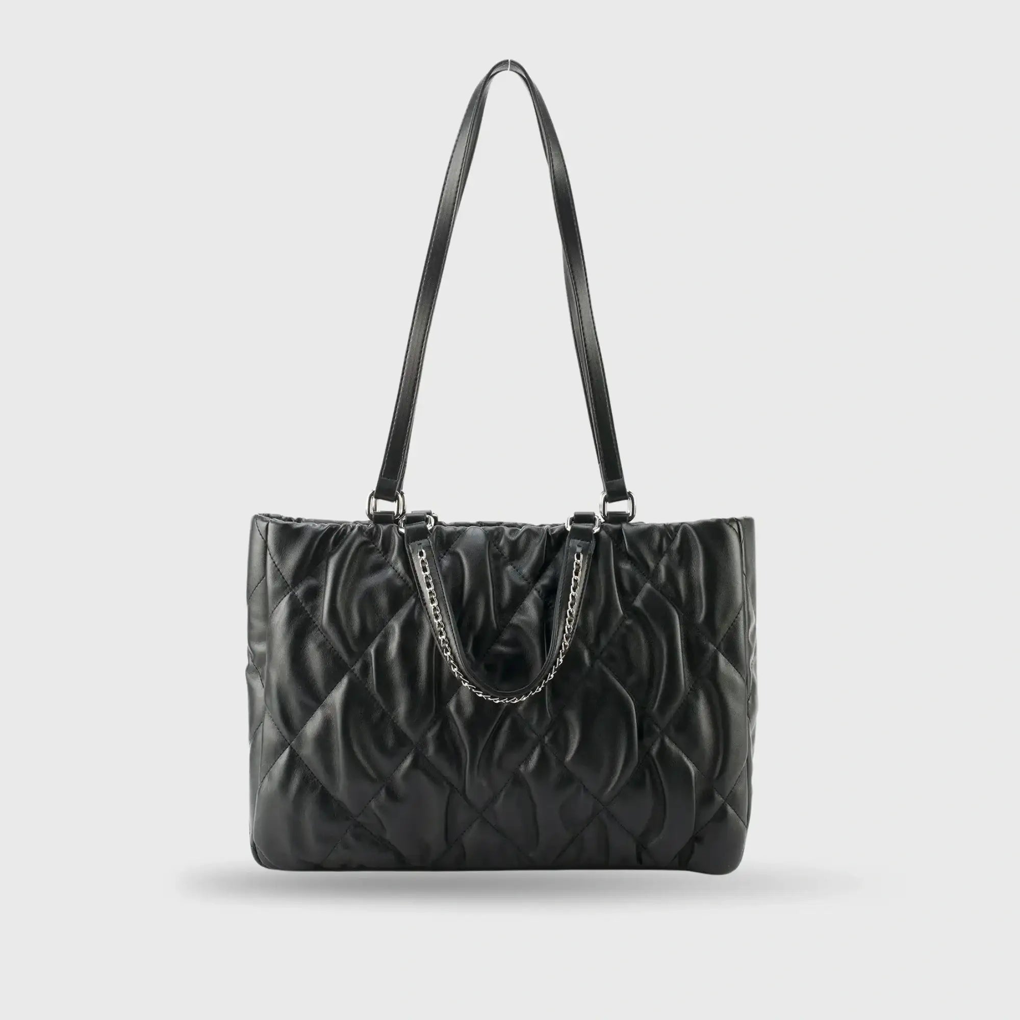 Maddie Quilted  Black Tote Bag - Lino Perros