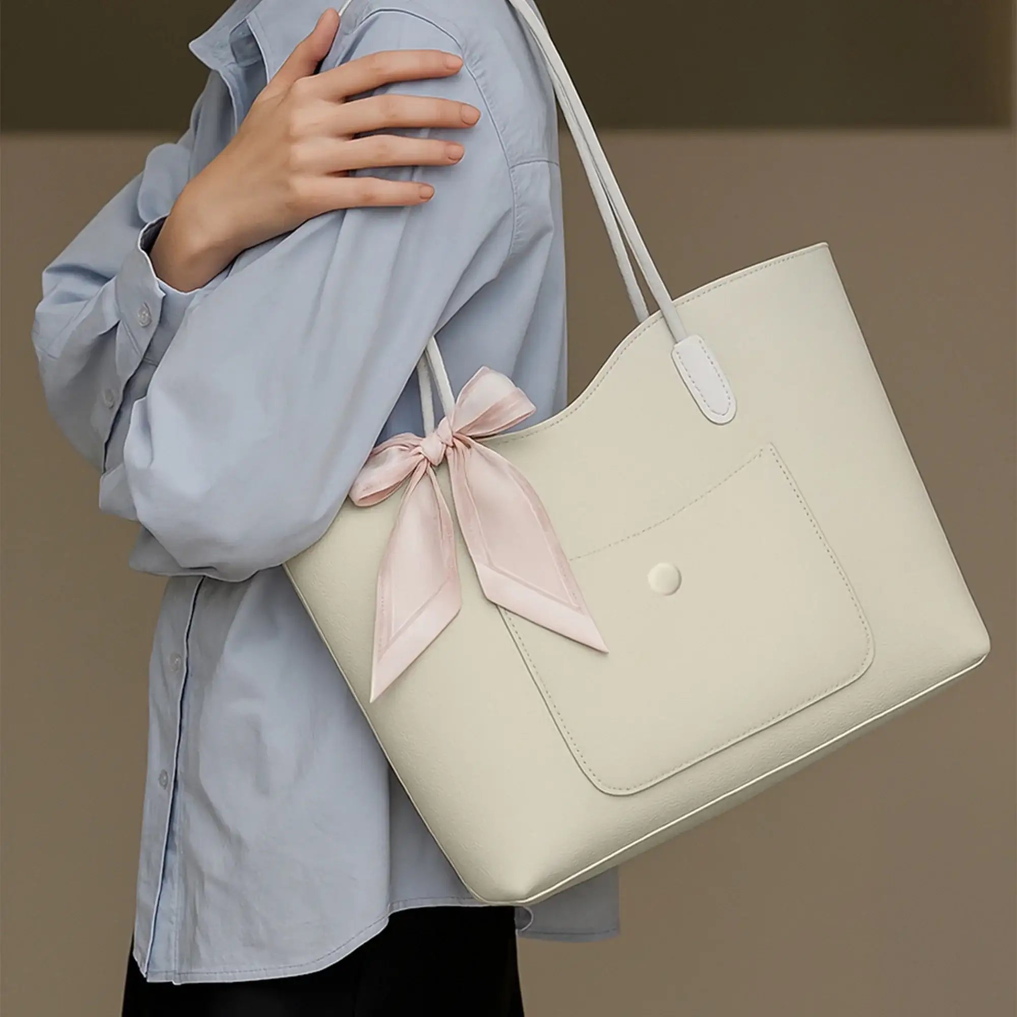 Avril Everyday Beige Tote Bag - Lino Perros