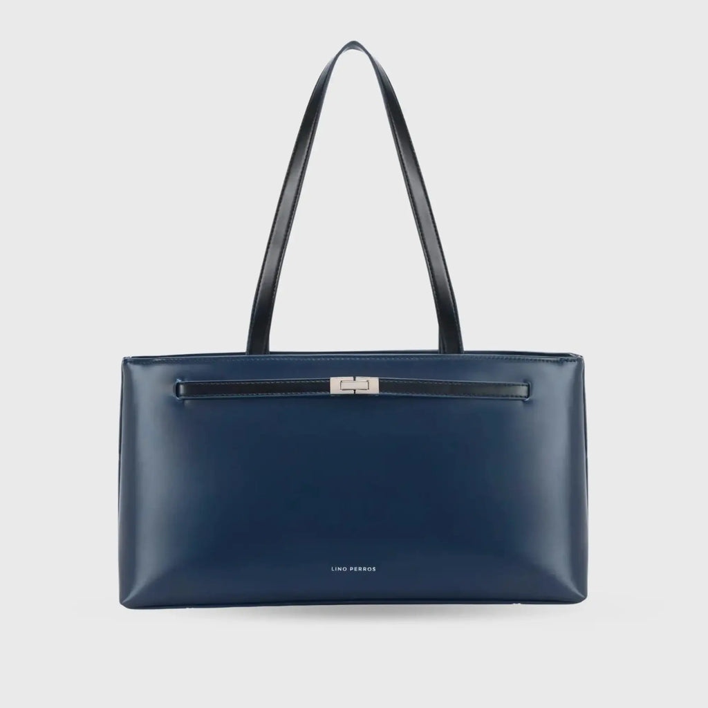Monroe Tailored Navy Shoulder Bag - Lino Perros