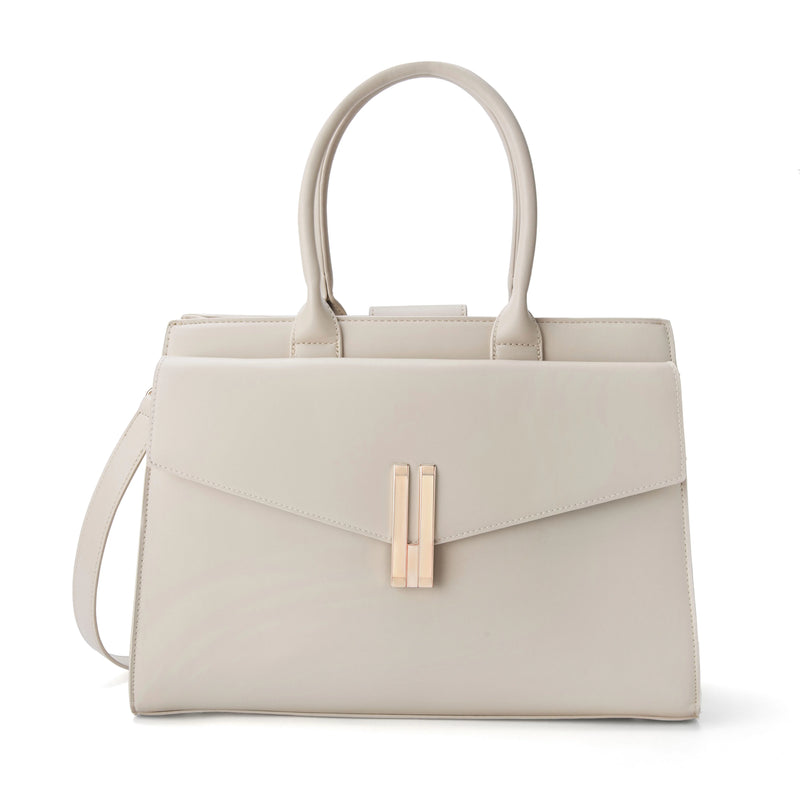 Monroe Structured Beige Satchel Bag