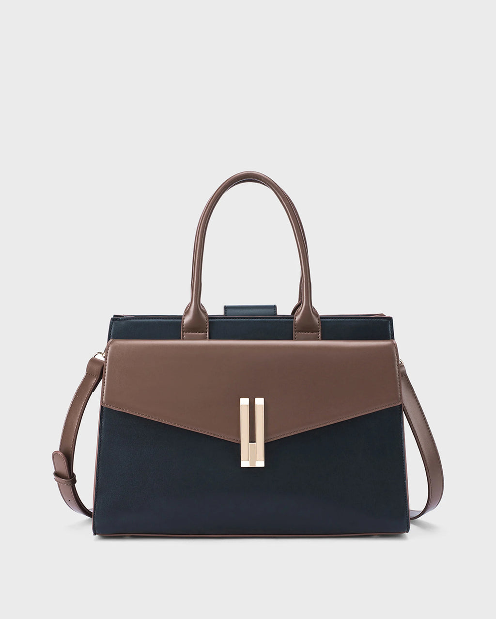 Monroe Structured Black Satchel Bag - Lino Perros