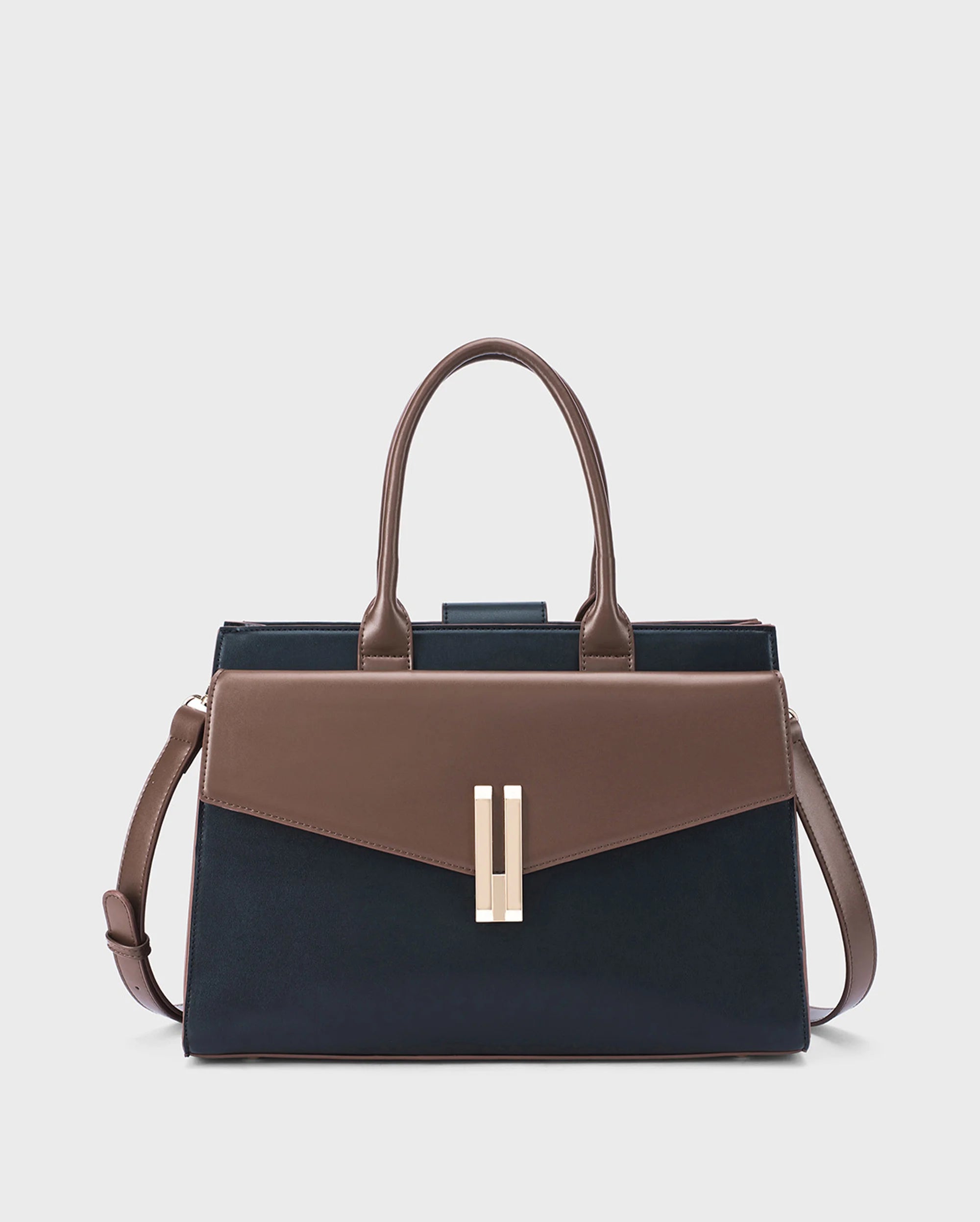 Monroe Structured Black Satchel Bag - Lino Perros
