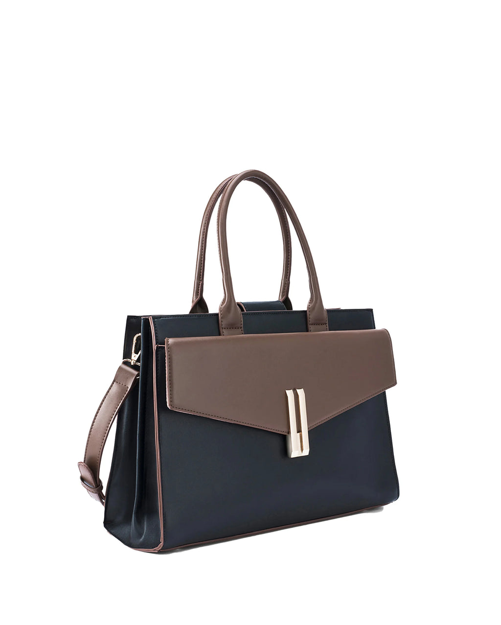 Monroe Structured Black Satchel Bag - Lino Perros