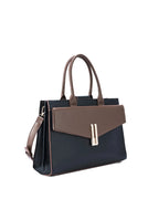 Monroe Structured Black Satchel Bag - Lino Perros