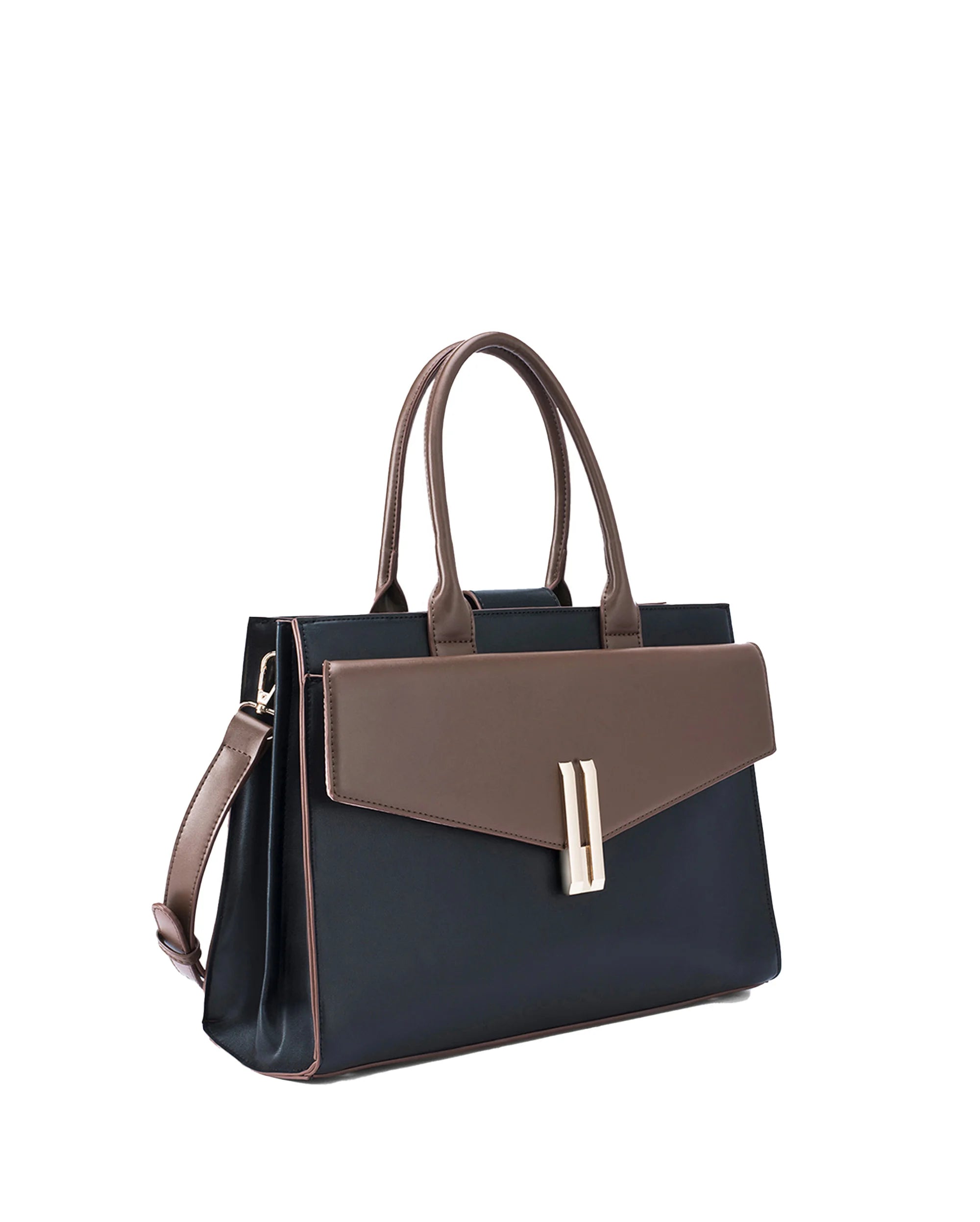 Monroe Structured Black Satchel Bag - Lino Perros