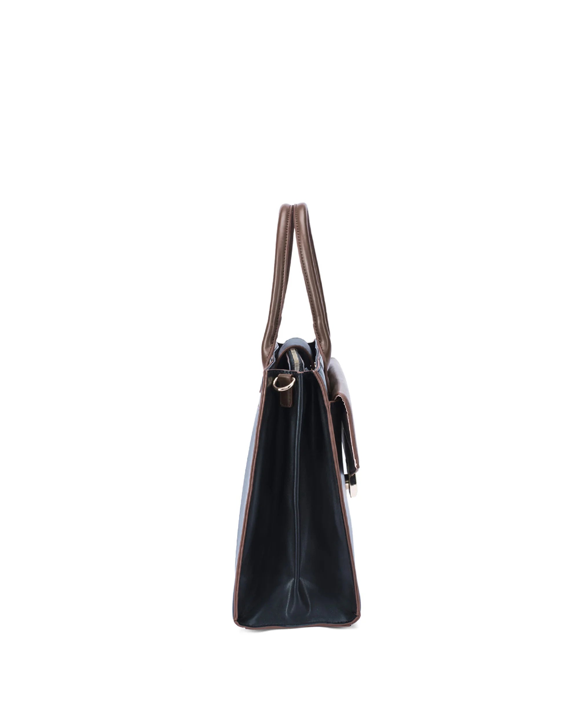 Monroe Structured Black Satchel Bag - Lino Perros