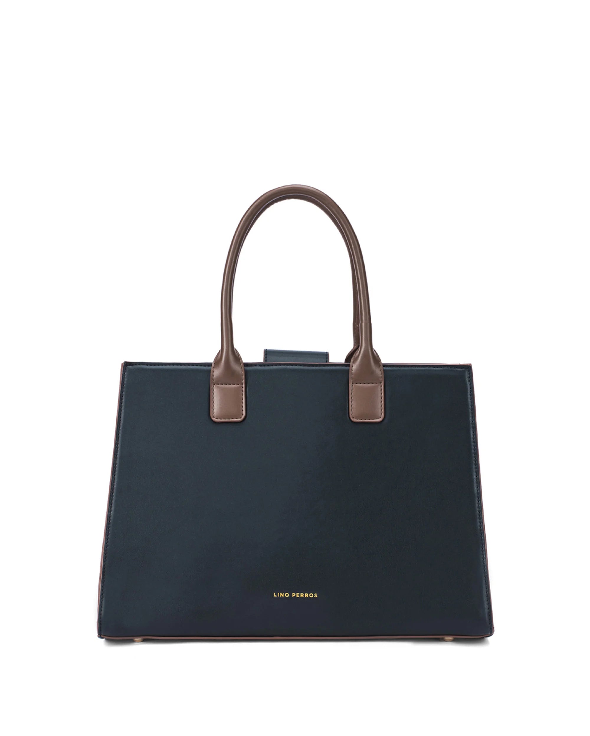 Monroe Structured Black Satchel Bag - Lino Perros