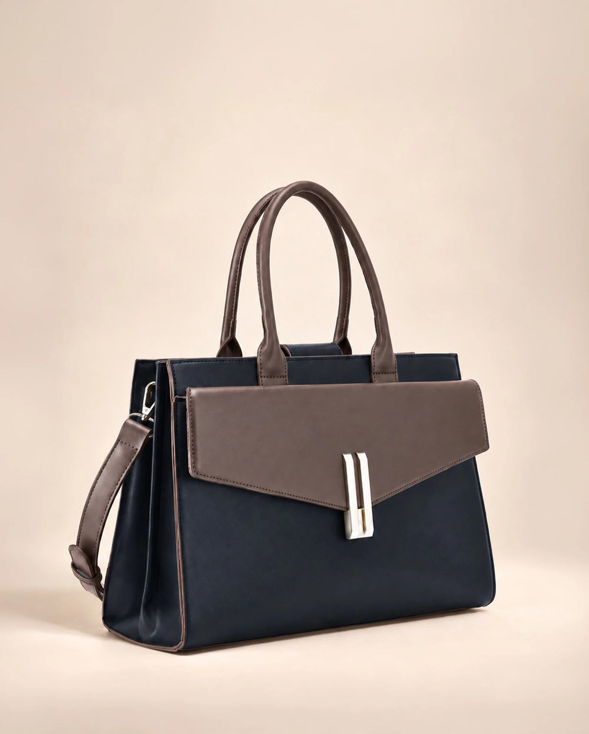 Monroe Structured Black Satchel Bag - Lino Perros