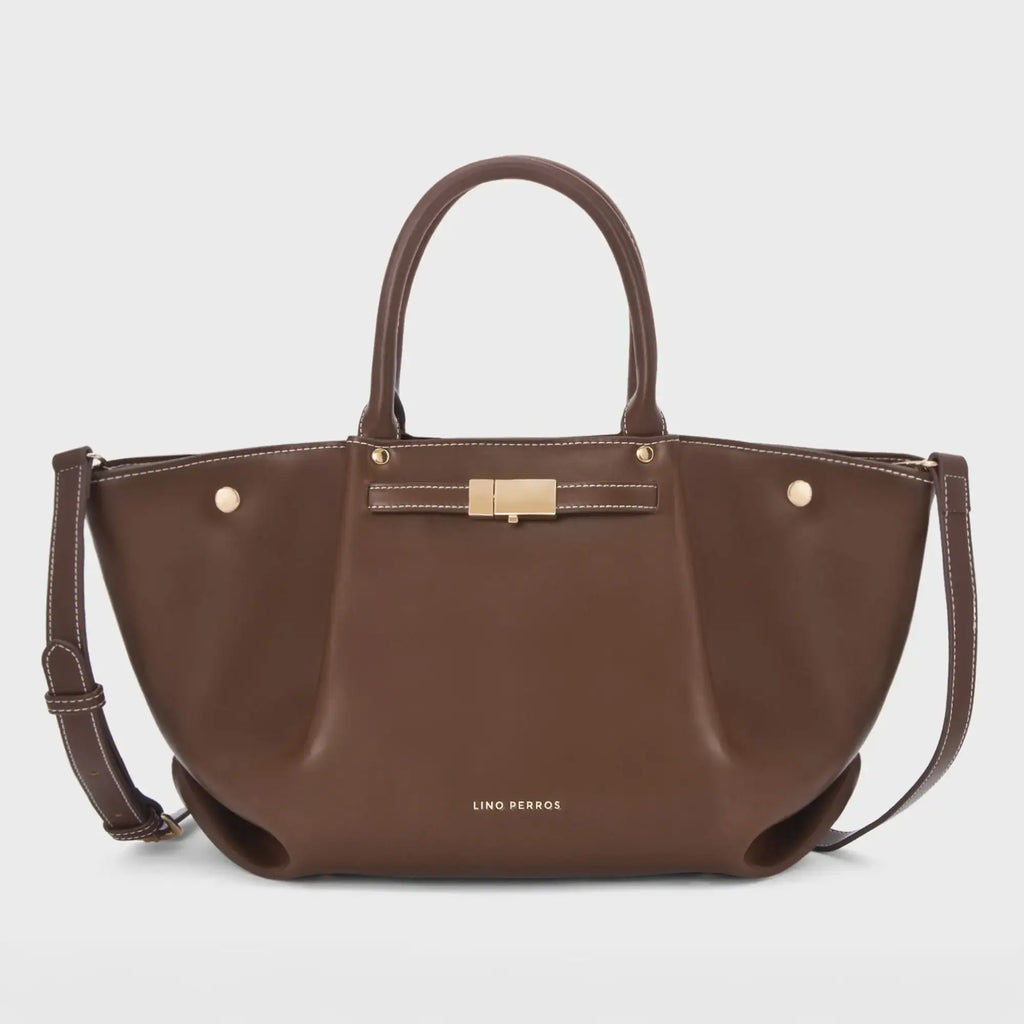 Monroe Caramel Coffee Satchel Bag - Lino Perros