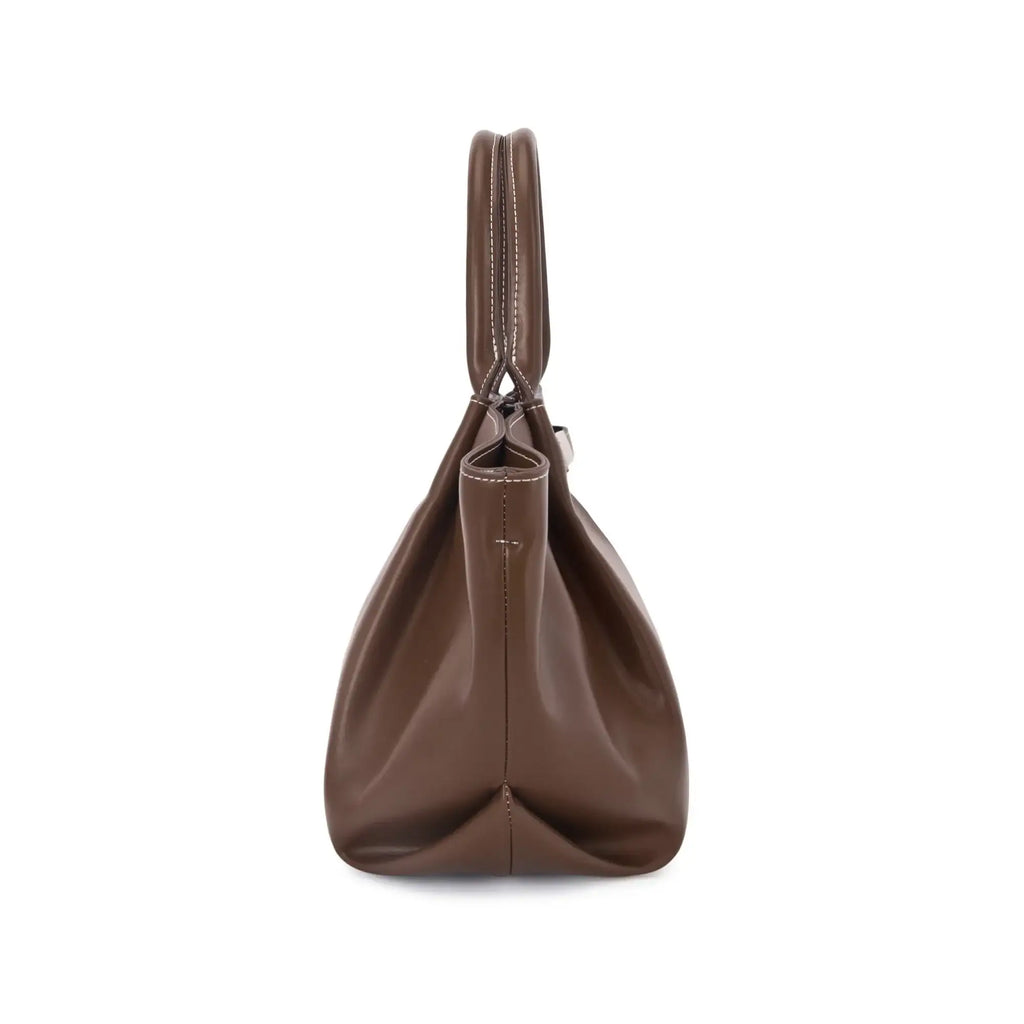 Monroe Caramel Coffee Satchel Bag - Lino Perros