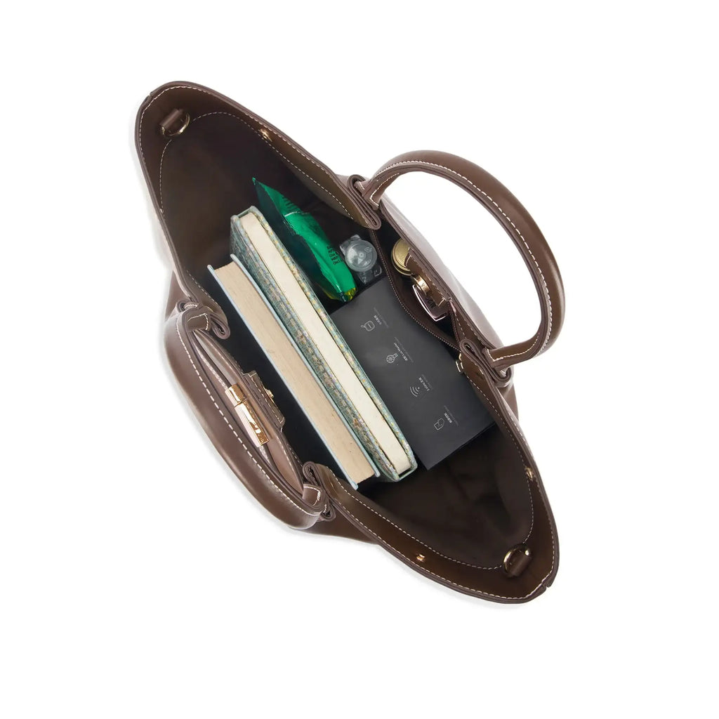 Monroe Caramel Coffee Satchel Bag - Lino Perros