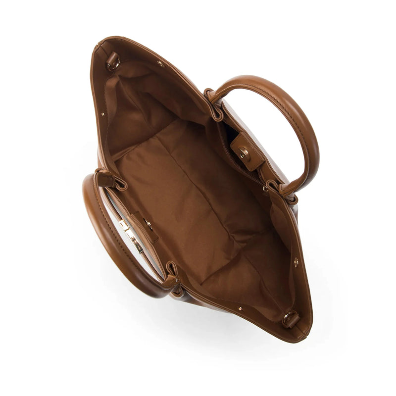 Monroe Caramel Tan Satchel Bag