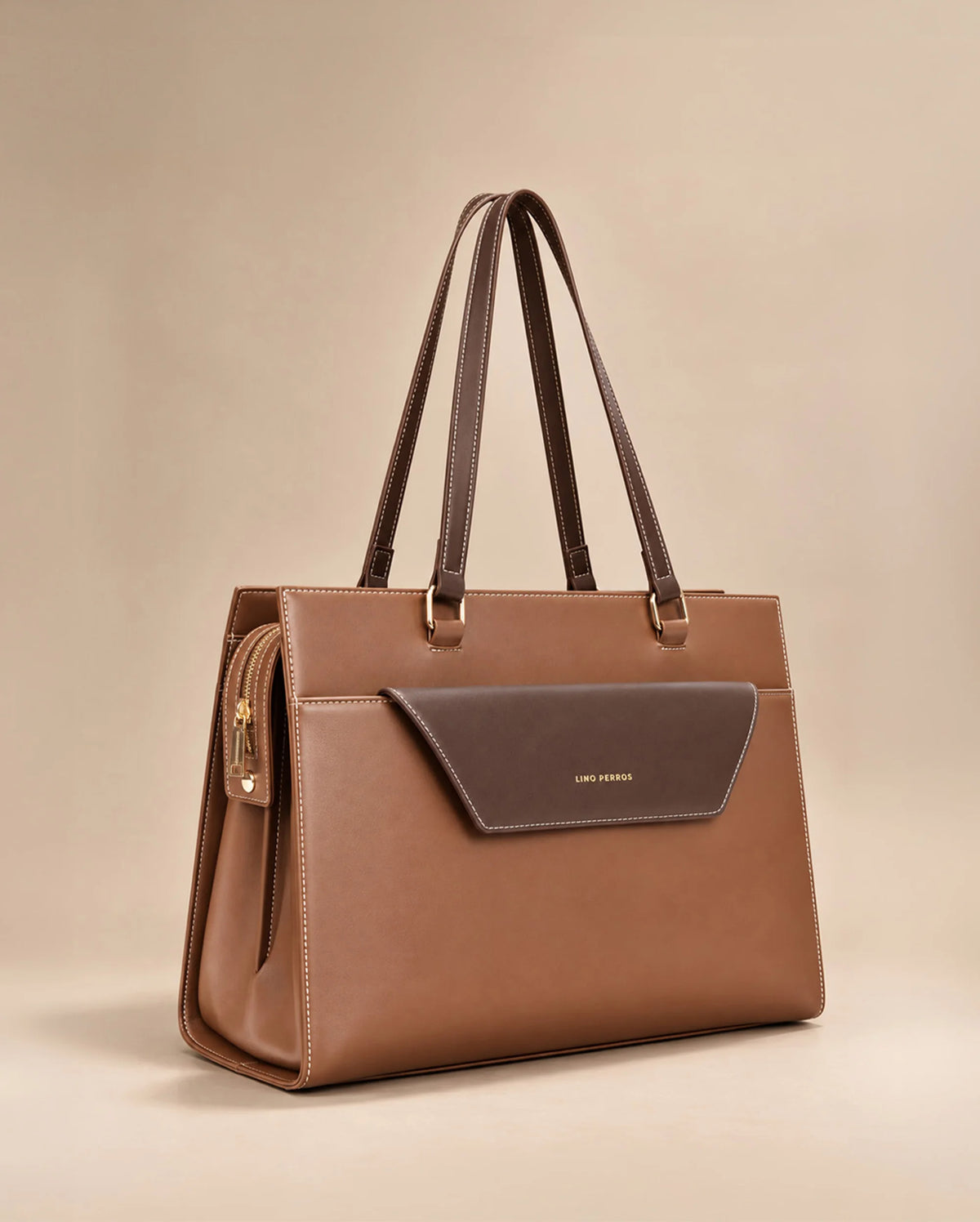 Monroe Sophisticated Tan Tote Bag - Lino Perros