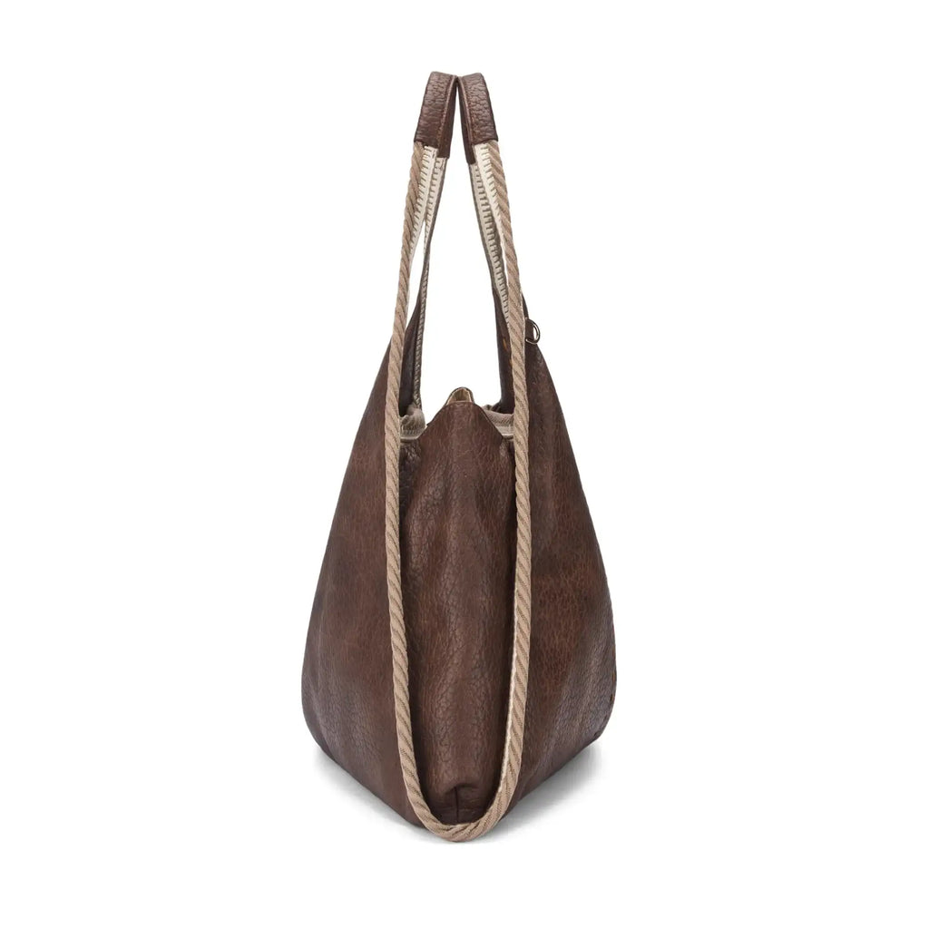 Avril Coffee Stylized Beige Hobo Tote Bag - Lino Perros