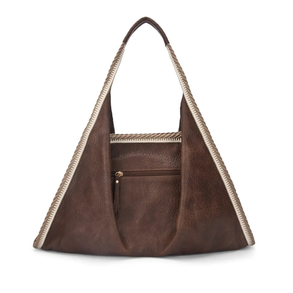 Avril Coffee Stylized Beige Hobo Tote Bag - Lino Perros