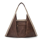 Avril Coffee Stylized Beige Hobo Tote Bag - Lino Perros