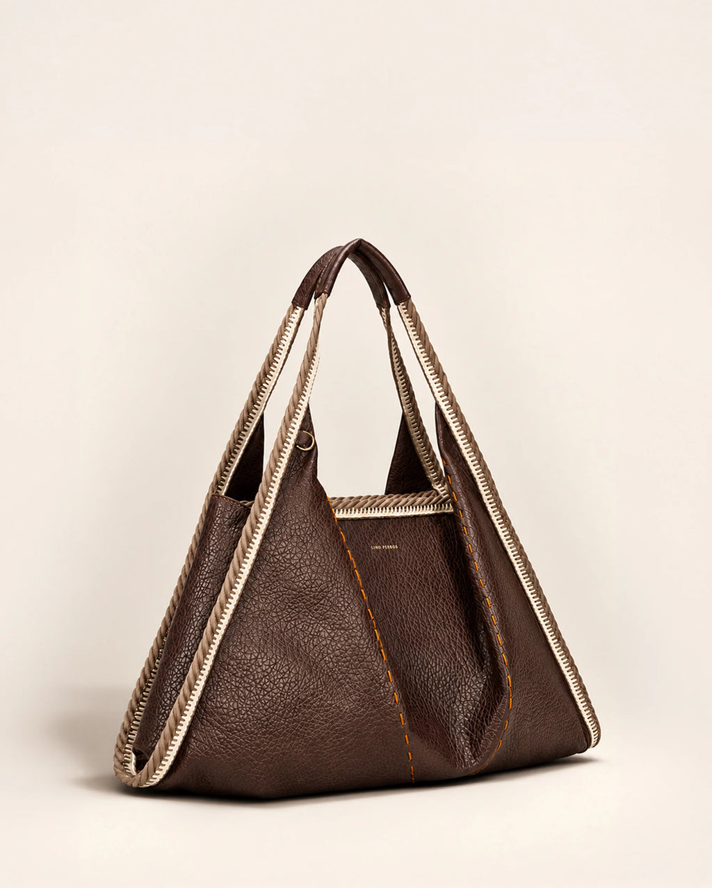 Avril Coffee Stylized Beige Hobo Tote Bag - Lino Perros