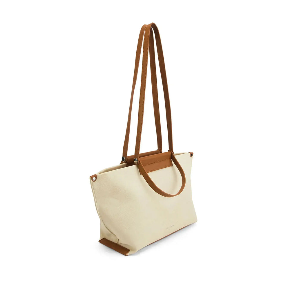 Avril Slouchy Beige Tote Bag - Lino Perros